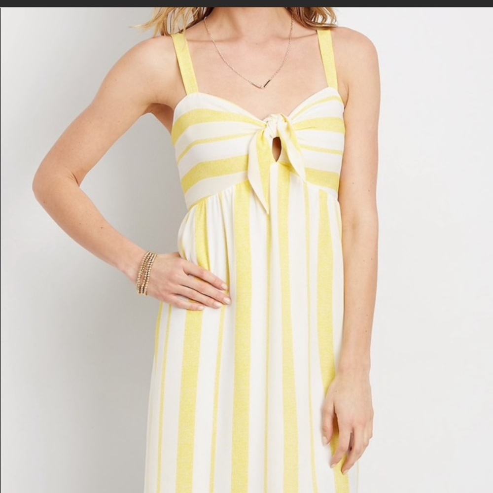 Maurice’s Yellow and White Striped Dress Size M